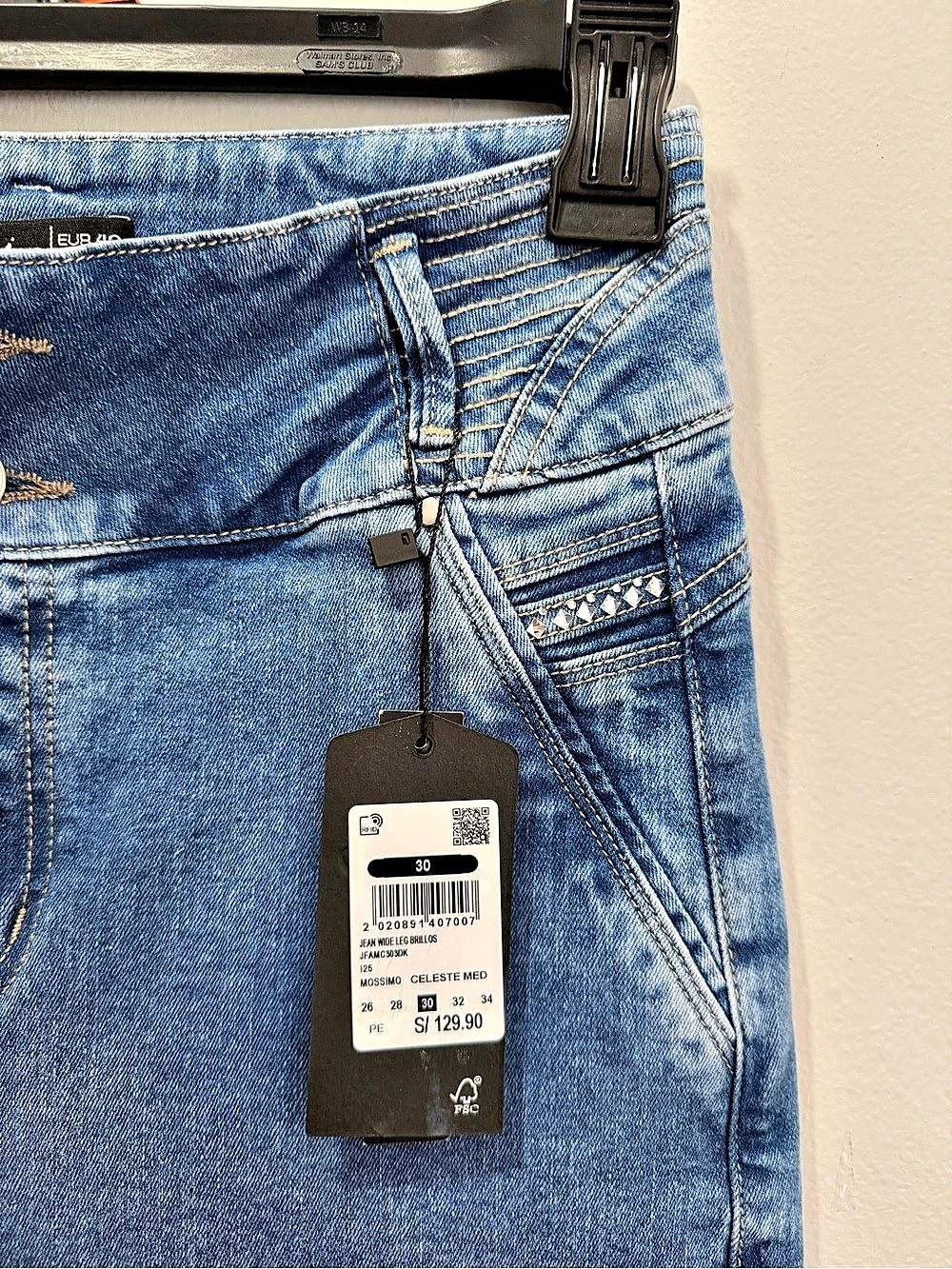 Falabella Denim Collection wide-leg jeans Wide Leg Blue Jeans Waist 27 NWT - Picture 6 of 11